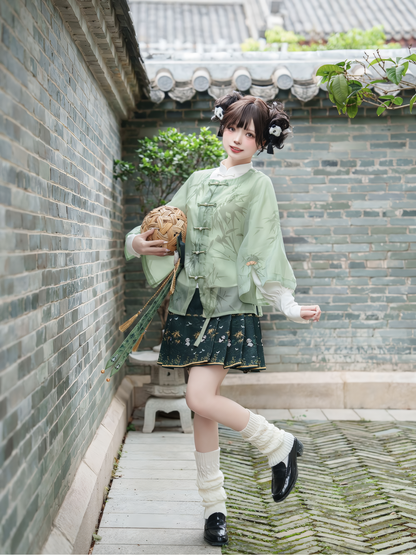 Japanese Pattern Green Panda China Lolita Set