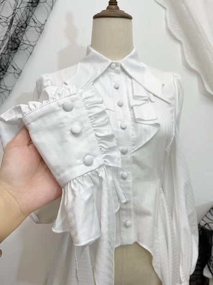 【12月29日予約締切】ダークゴシックコウモリカラーエレガントロングテールシャツ