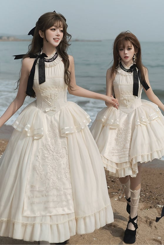[Pre-order Deadline: May 29] Romantic Embroidered Ribbon Lolita Corset Tulle Dress