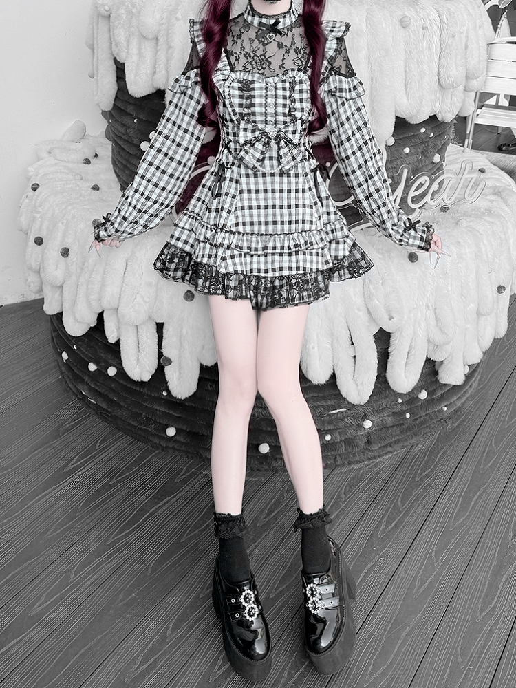 [Pre-order Deadline: April 22] Sweet and Gothic Floral Lace Ruffle Ribbon Dress Suit Full Set