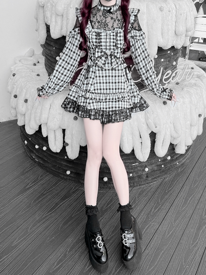 [Pre-order Deadline: April 22] Sweet and Gothic Floral Lace Ruffle Ribbon Dress Suit Full Set