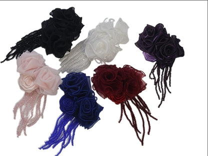 [Date limite de réservation 8 janvier] Set Complet avec Accessoires de Robe Bustier Jacquard Gothic Sombre à Longue Traîne