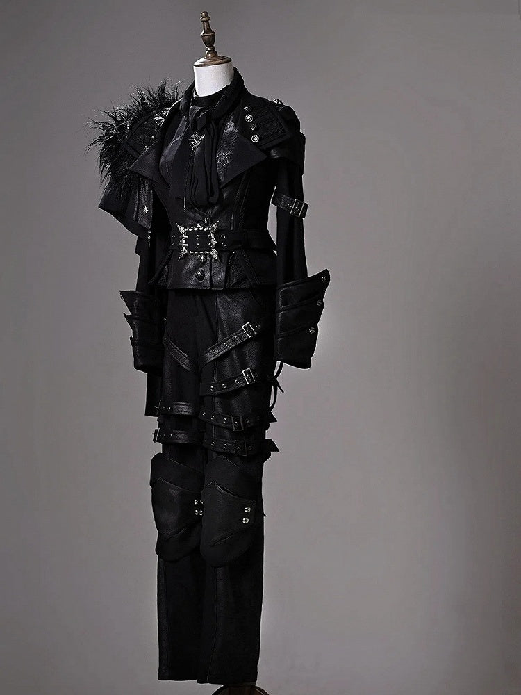 [Pre-order Deadline: June 8] Phantom Knight Dark Gothic Prince Strap Buckle Black Pants