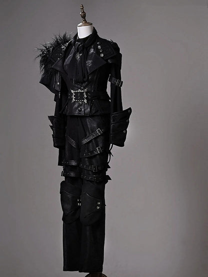 [Pre-order Deadline: June 8] Phantom Knight Dark Gothic Prince Strap Buckle Black Pants