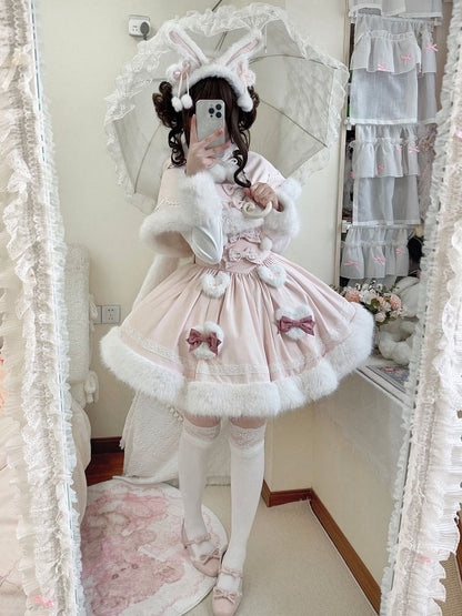 【12月19日予約締切】Sweet Dream Rabbitうさ耳フーディーファーケープ＋OPドレス＋サスペンダードレス＋インナートップス