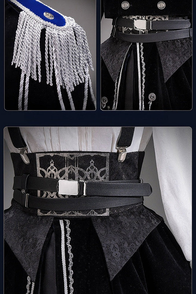 [Pre-order Deadline: December 7] Dark Blue & Black Royal Prince-Inspired Military Lolita Coordinated Outfit 1/2 + Complete Set in Ouji Style