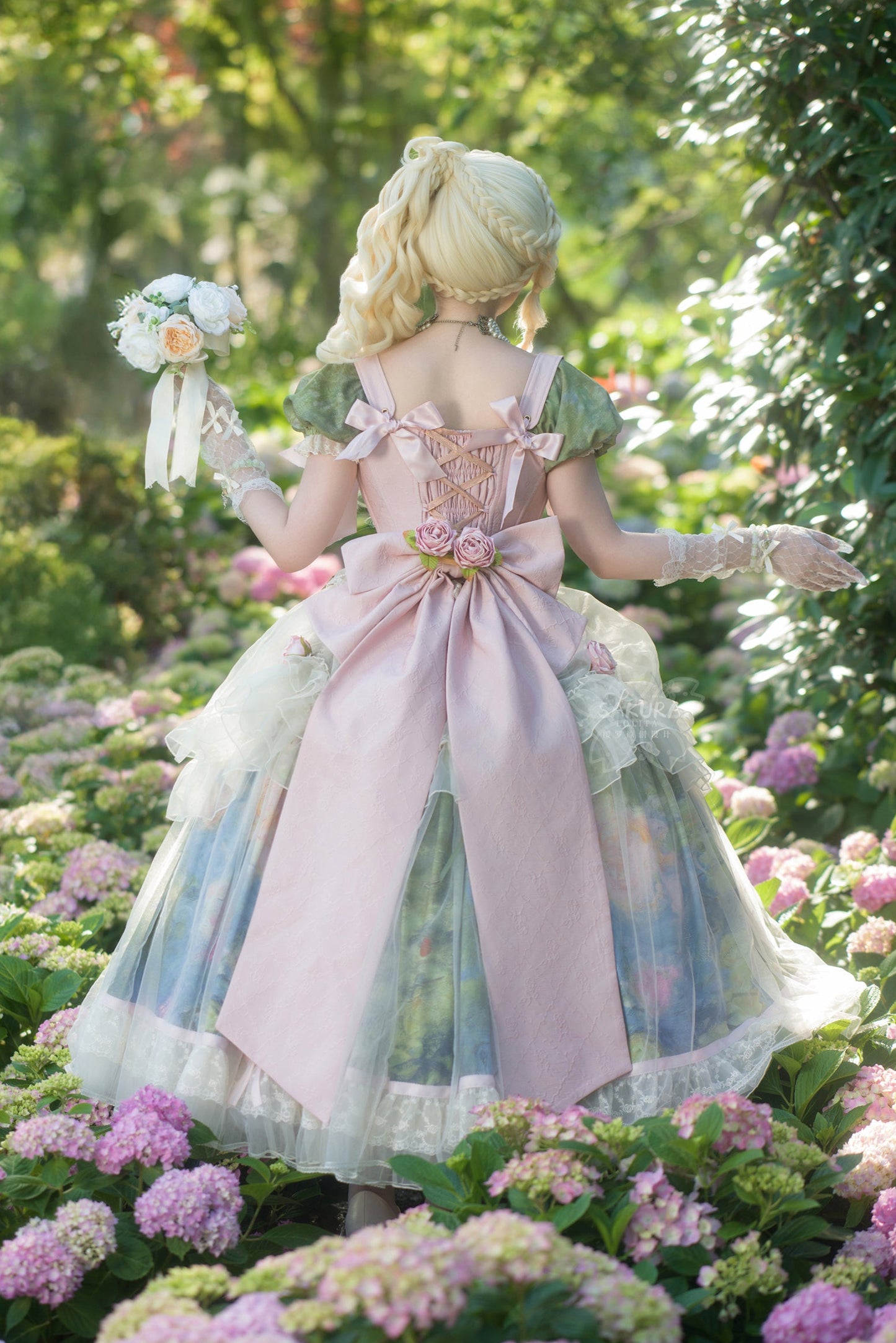 [Pre-order Deadline: May 15] Monet Garden Oil Handle Classical Chiffon Dress + Bustier