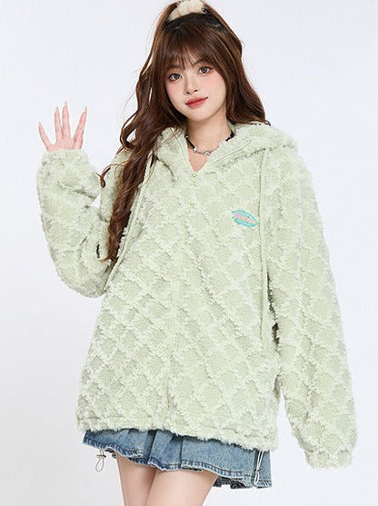 Bunny Ear Hood Plush Cotton Jacket