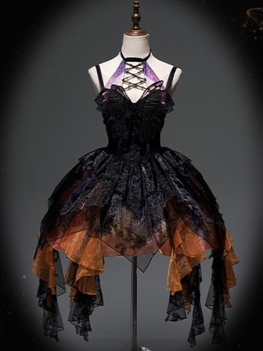 [Deadline for reservations: December 16] withered leaf butterfly1.0 gothic halter neck butterfly asymmetrical tulle dress