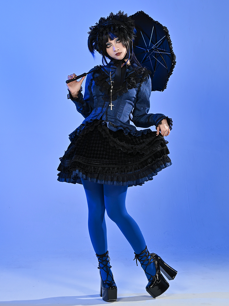 Spider Web Gothic Lace Ribbon Shirt