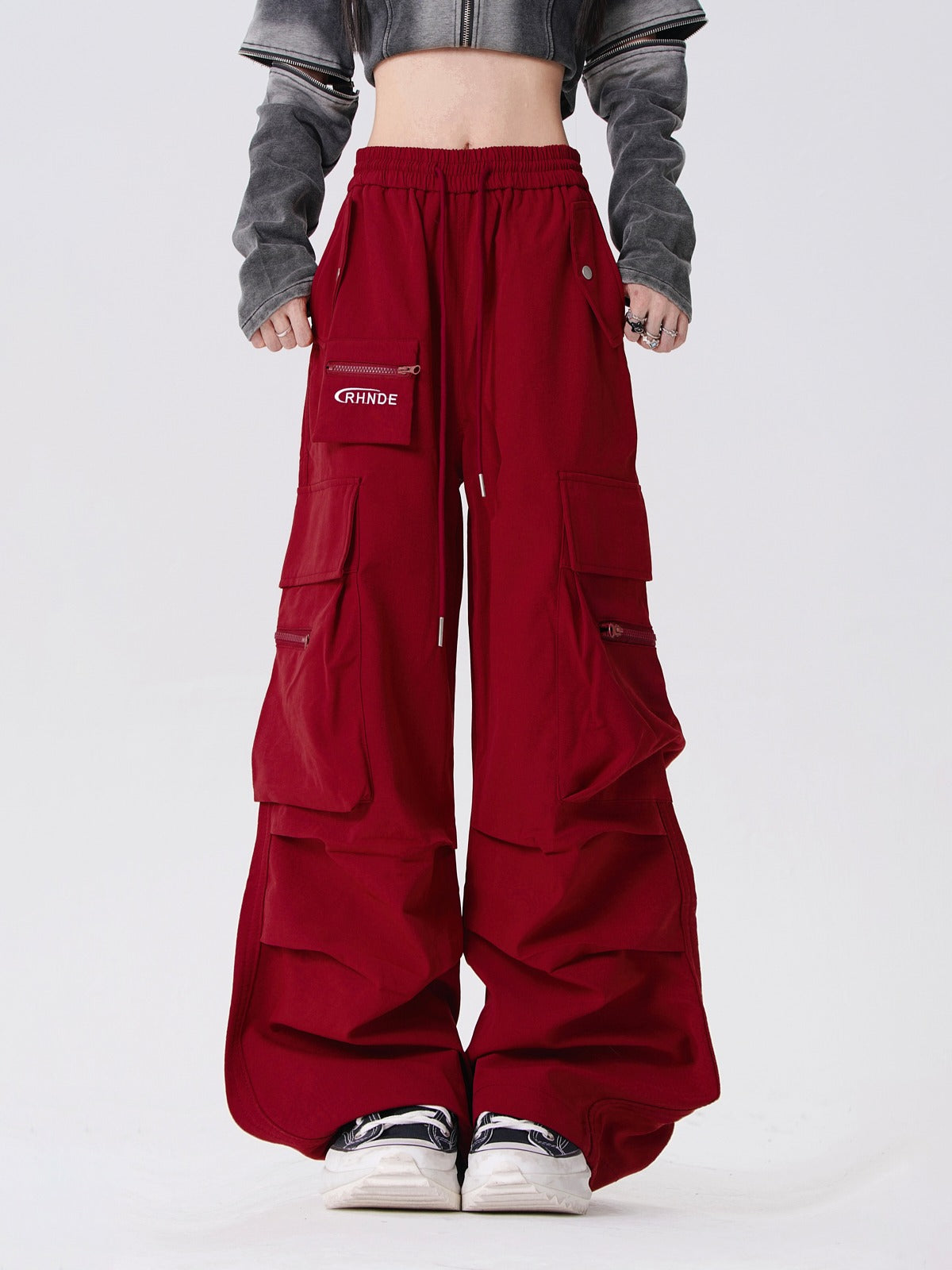 Casual loose cargo straight pants