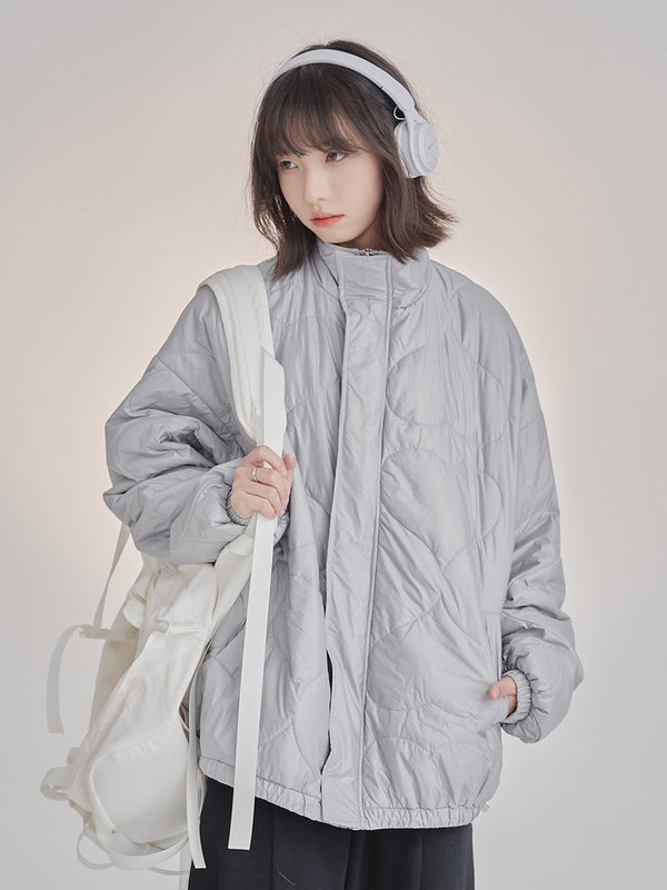 Stand collar loose cotton jacket
