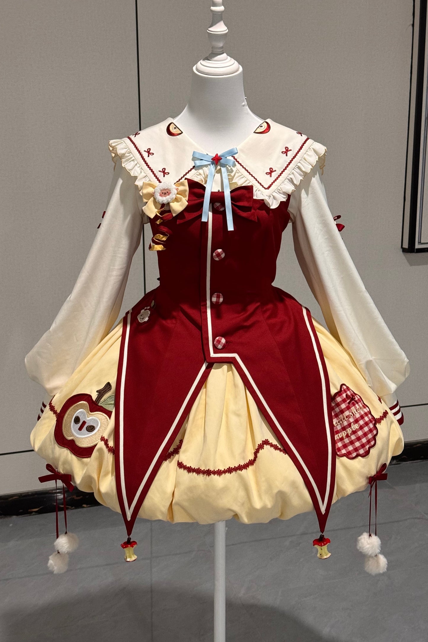 Fairy Tale Little Sheep Apple Balloon Clown Dress Suit + Accessories