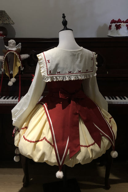 Fairy Tale Little Sheep Apple Balloon Clown Dress Suit + Accessories