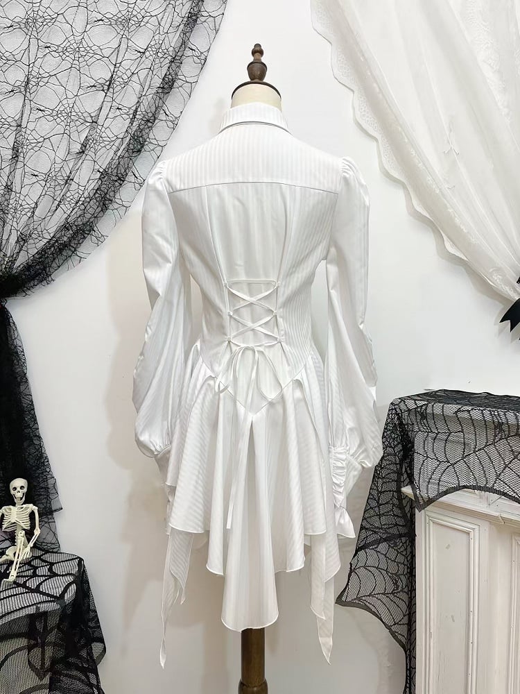 【12月29日予約締切】ダークゴシックコウモリカラーエレガントロングテールシャツ