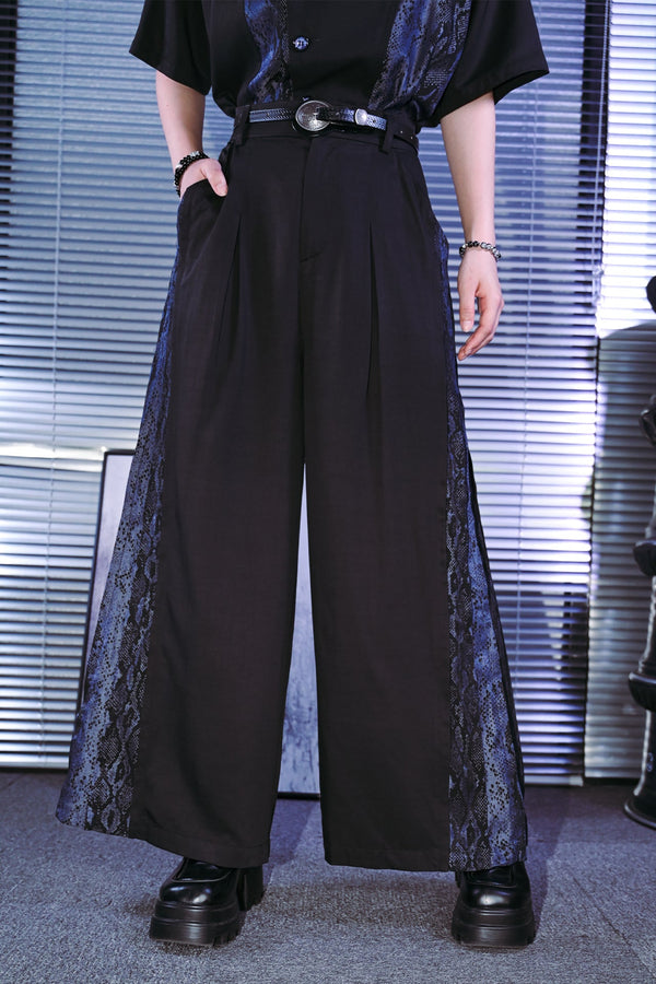 China Stitch Wide Leg Pants