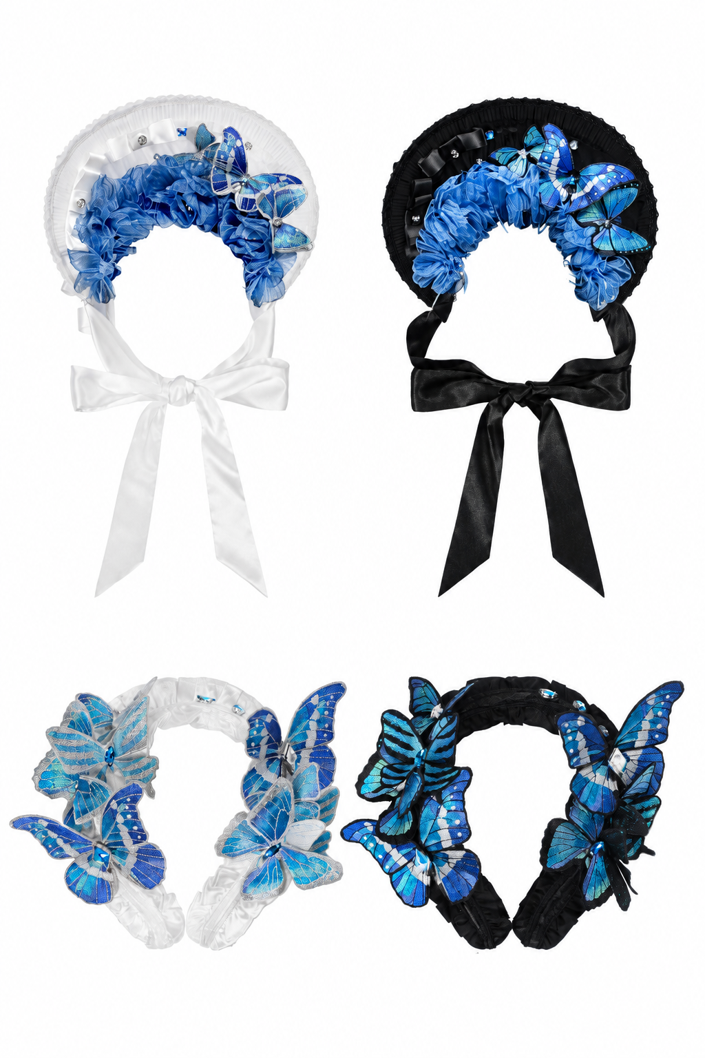 [Vorbestellschluss: 10. Monat, 14. Tag] Schwarz/Weiß Gothic-Lolita-Schmetterlingsschleifen-Serie Accessoires(Haube/Spitzen-Kopfschmuck KC/KC/4 Arten von Fotorahmen/Fotorahmen-Set)