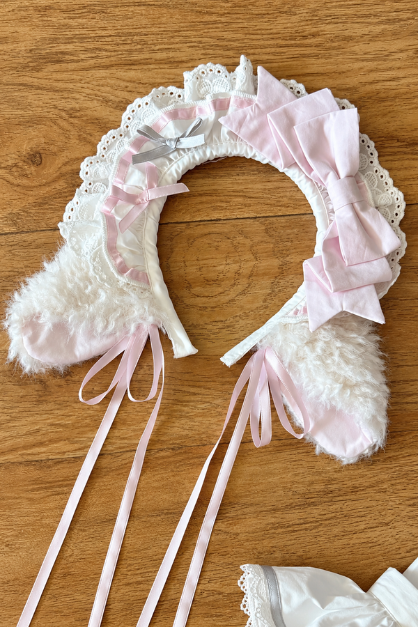 [Pre-order] Pink Sweet Lolita Series Accessories (Sheep Ears KC + Wrist Cuffs)