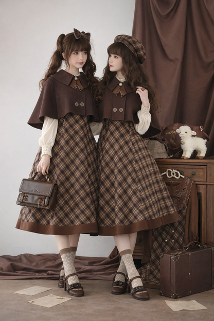 [Reservation Deadline February 3rd] Vintage Detective Series Lapel Cape + Flap Collar Jumper Skirt + Ribbon Brooch