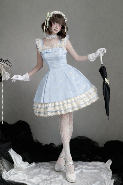 【1月29日予約締切】エレガントスイートロリータフリルリボンサスドレス＋チョーカー