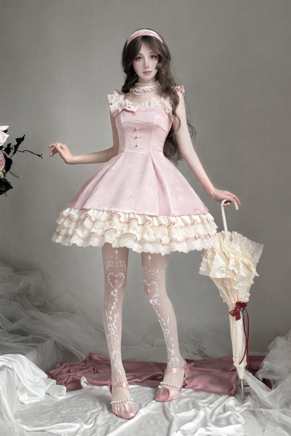 【1月29日予約締切】エレガントスイートロリータフリルリボンサスドレス＋チョーカー