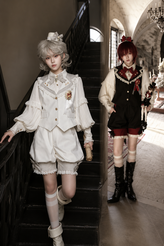 [Pre-order Deadline: April 25] Castle Prince Candy Lolita Vest + Shirt + Pants + Ribbon + Hat