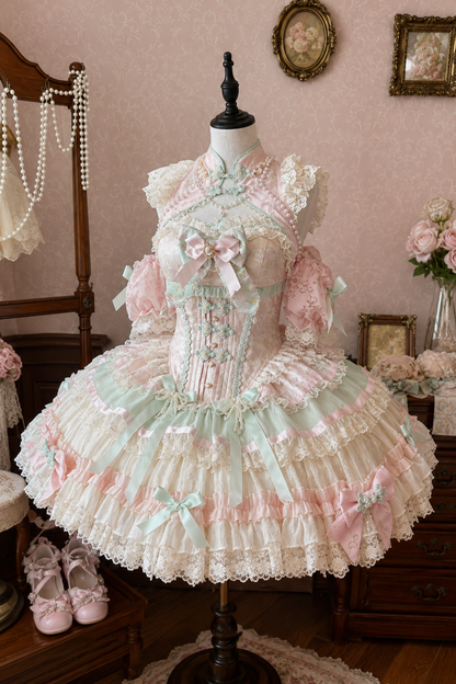 Traum-China-Ballerina-Lolita-Kleid + Accessoires