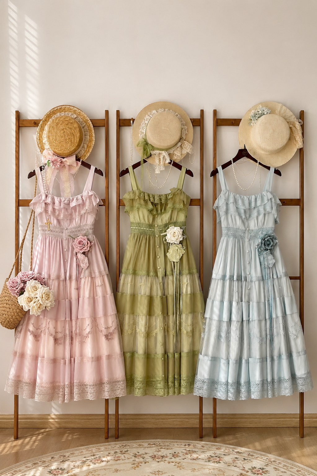 [Vorbestellfrist 22. Juni] Accessoires der Serie mit floraler Stickerei (nur für Käuferinnen des Kleides)