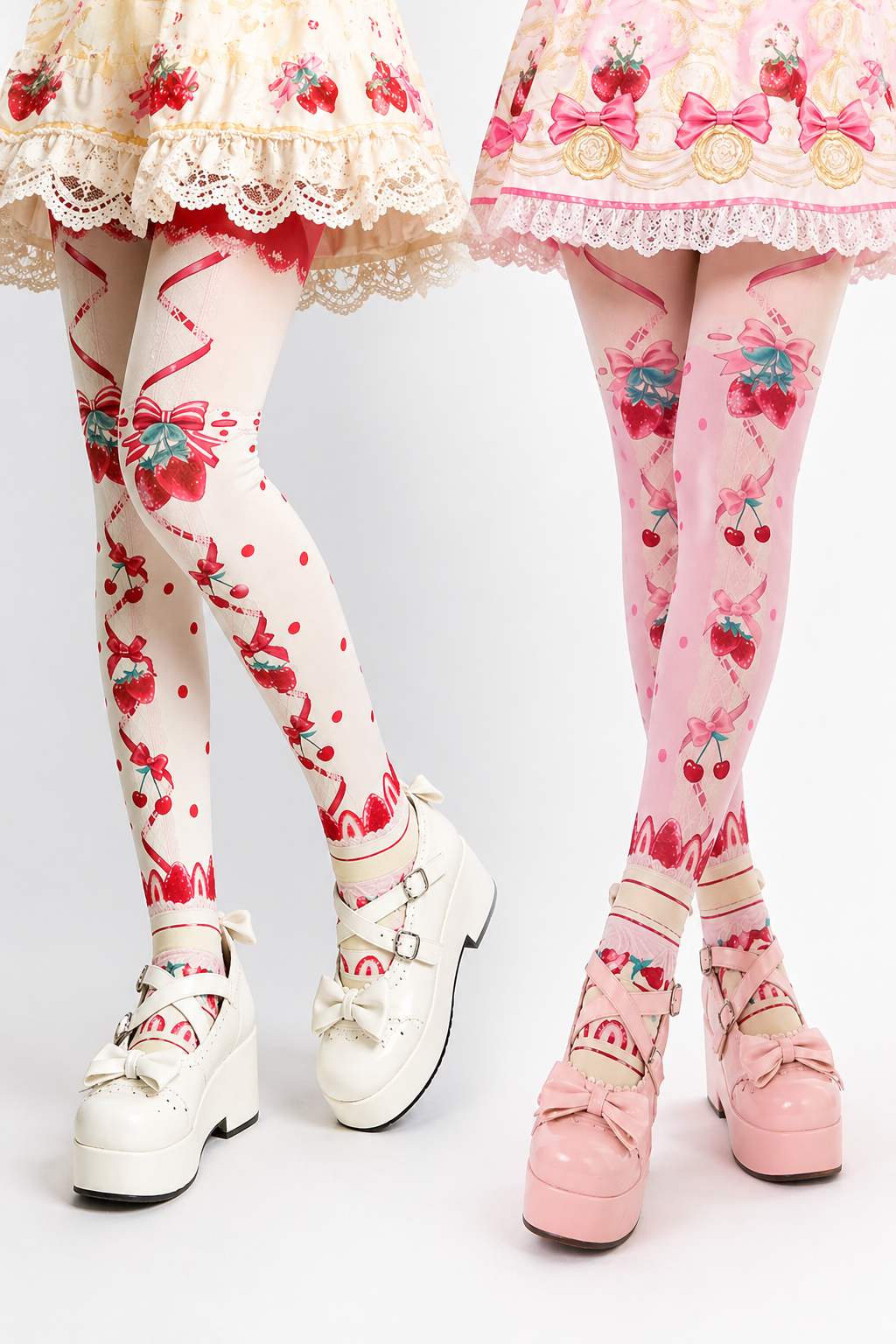 Erdbeerkuchen-Lolita-Strumpfhose