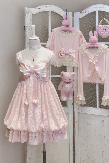 [Pre-order Deadline: May 29] Romantic Fairy Pink Lace Ribbon Cardigan