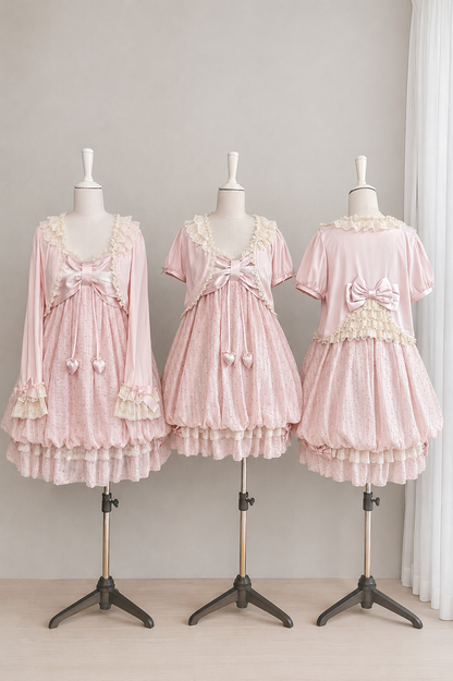 [Pre-order Deadline: May 29] Romantic Fairy Pink Lace Ribbon Cardigan