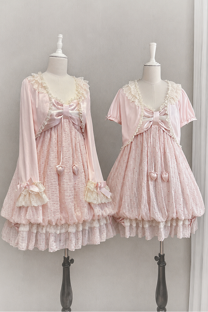 [Pre-order Deadline: May 29] Romantic Fairy Pink Lace Ribbon Cardigan