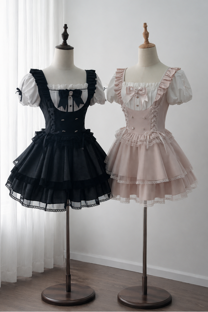 Ecomi Satin-Lagenkleid