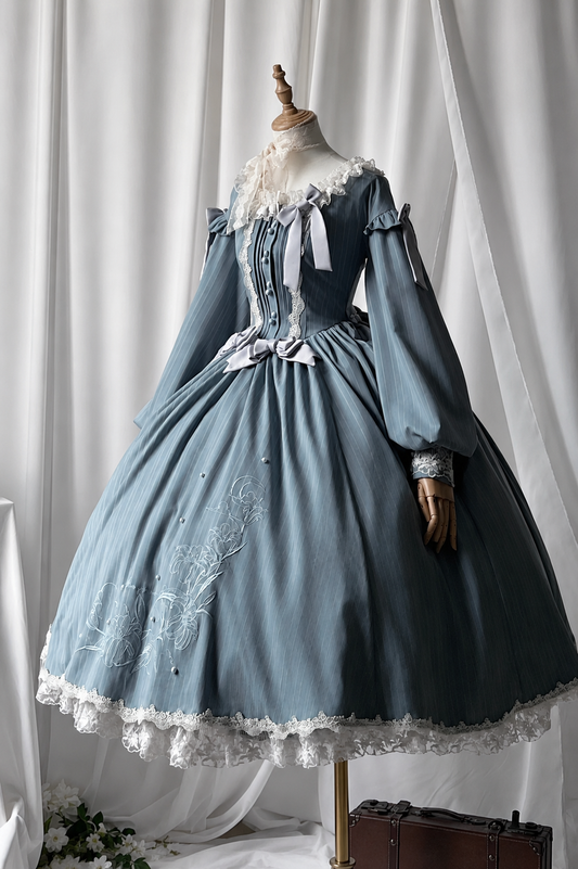 [Pre-order Deadline: May 11] Elegant Lily Embroidered Ribbon Lace Princess Dress