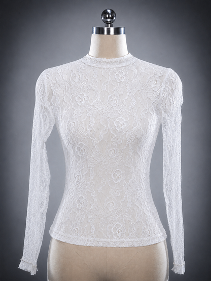 [Date limite de réservation : 8 juillet] Hauts en dentelle florale transparente gothique victorienne blanc/noir + jupe asymétrique en dentelle superposée (avec short intérieur)