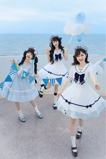 [Vorbestellartikel] Marine-Streifen-Sailor-Lolita-Serie Sailor-Schleifenhut