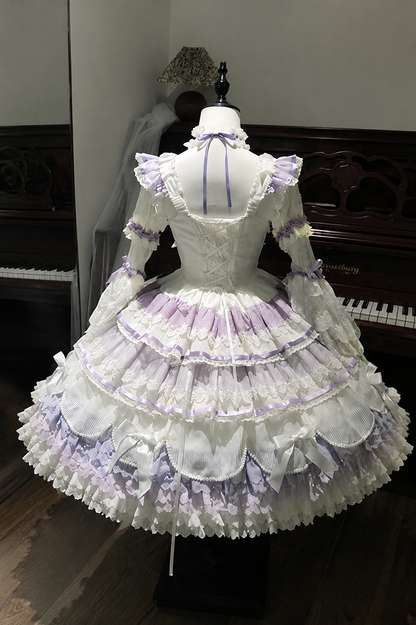 【8月8日予約締切】スウィートベリーロリータプリンセスティアードリボンJKSドレス＋ドレスセットA/B＋コンプリートセットA/B