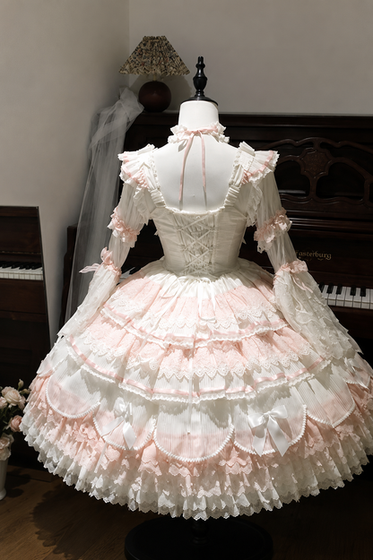 【8月8日予約締切】スウィートベリーロリータプリンセスティアードリボンJKSドレス＋ドレスセットA/B＋コンプリートセットA/B