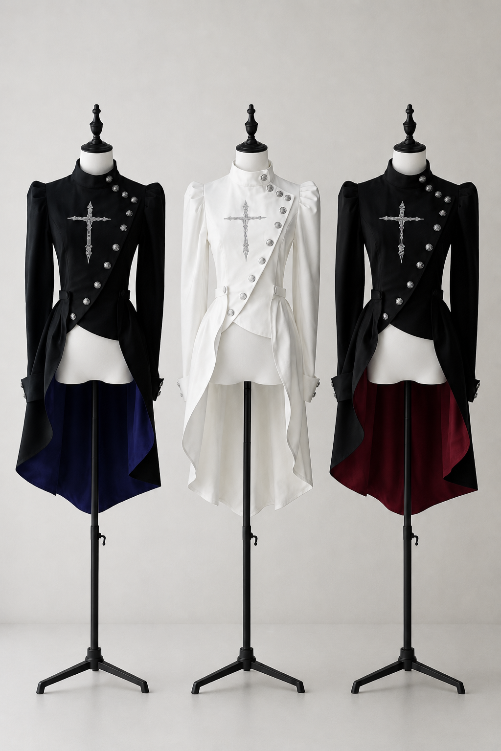 【9月28日予約締切】Prince-Style Gothic Cross Embroidered Coat Jacket With Train