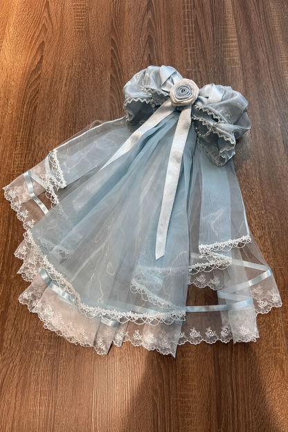 【9月6日予約締切】Romantic Rose Ballet Lolita Series Accessories（Rose Lace Veil Lolita Headpiece＋Lace Pearl Bow Choker）