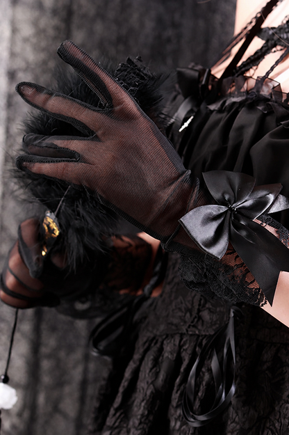 Lolita Lace Ribbon Gloves
