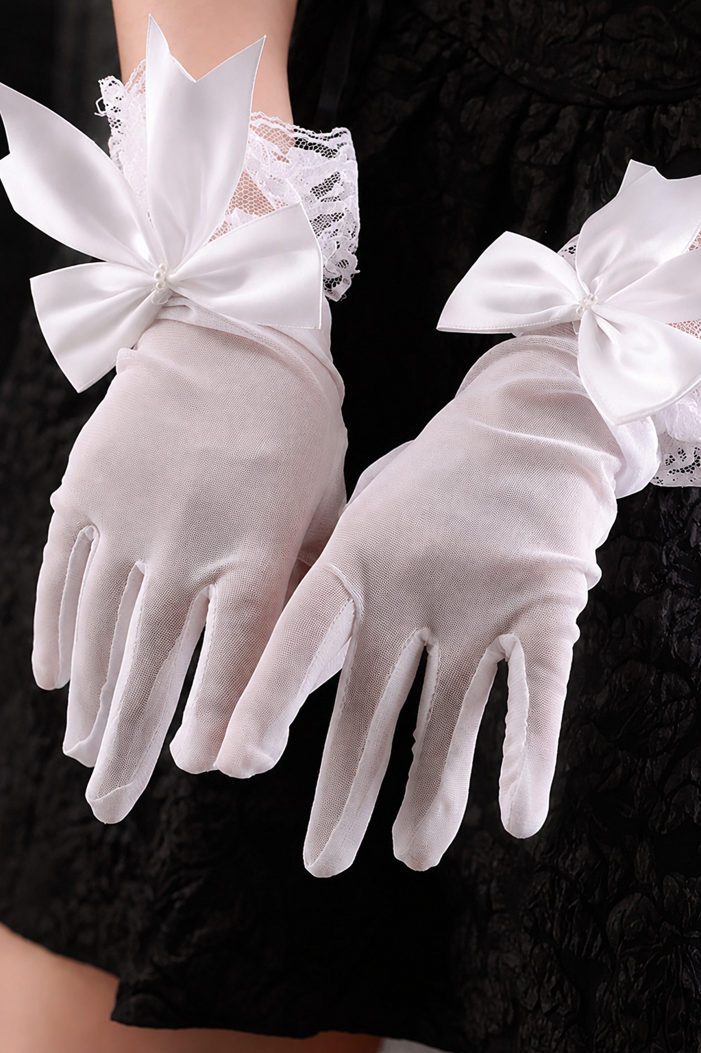 Lolita Lace Ribbon Gloves