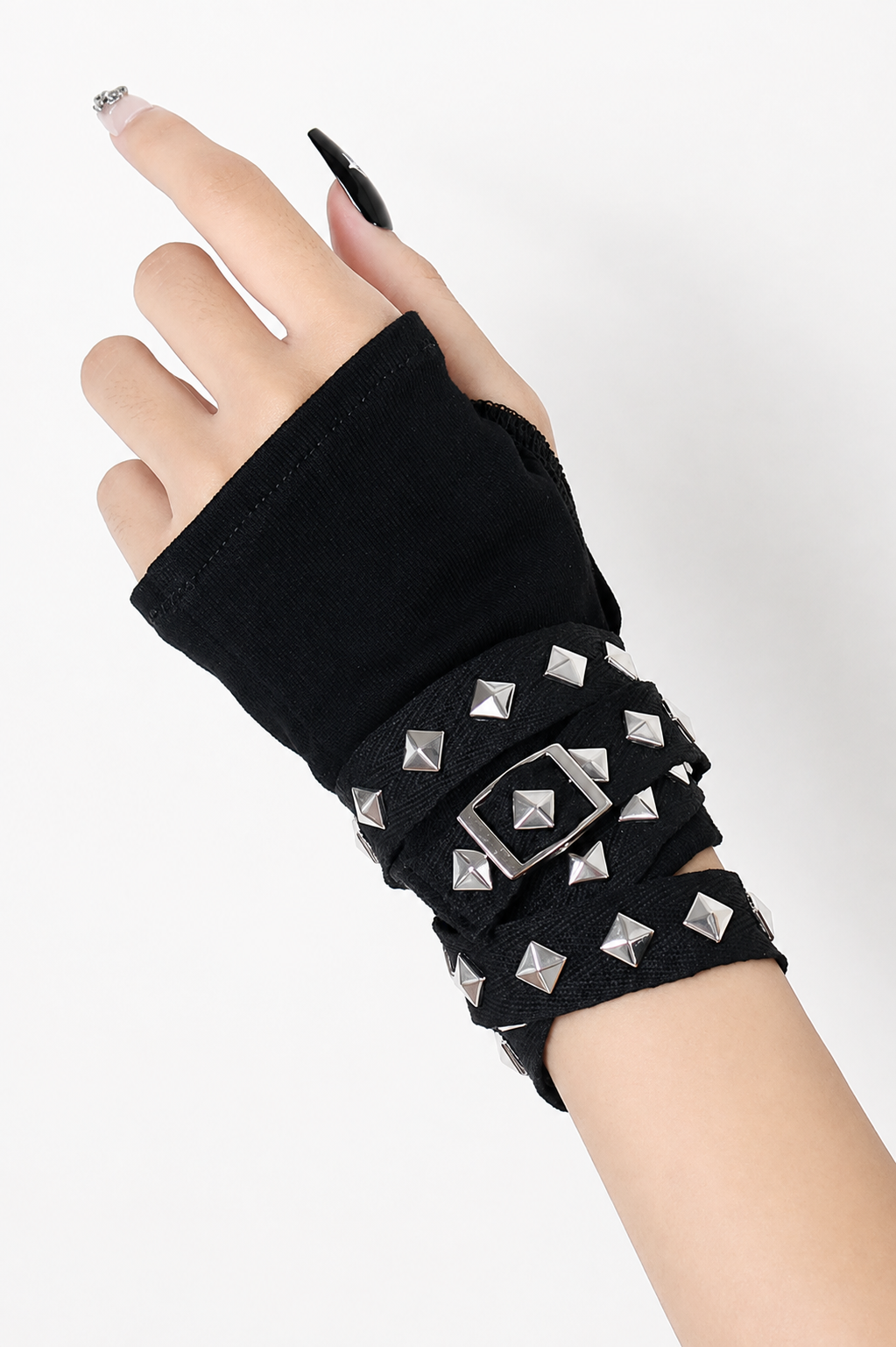 Punk Studded Half-Finger Arm Warmers