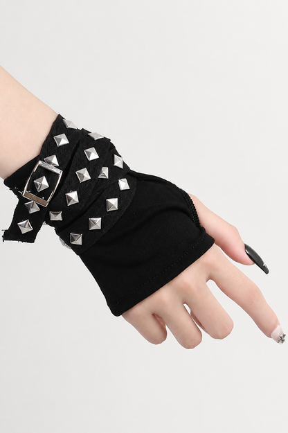 Punk Studded Half-Finger Arm Warmers