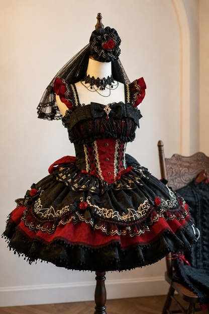 Süßes cooles Lolita-Kleid im Gothic-Stil