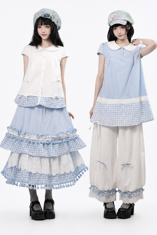 Bamboo Fiber Tassel Skirt With Top and Pants Set-Up