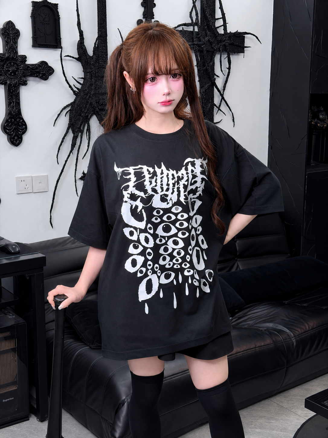 Gothic Graphic Print Loose T-Shirt