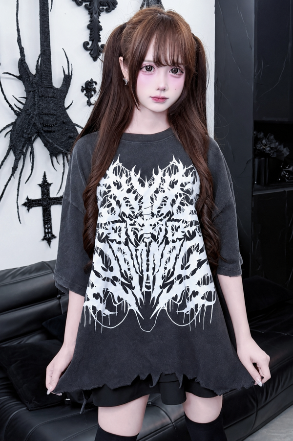 ダークプリントルーズTシャツ