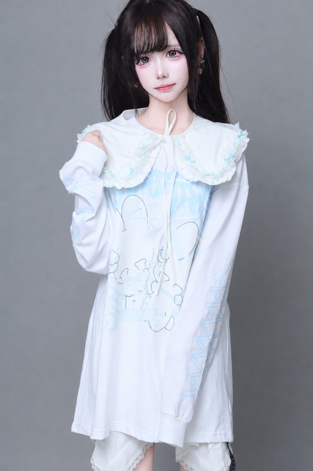 病みかわナースプリントロングTシャツ