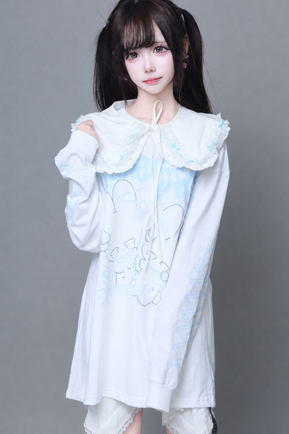 病みかわナースプリントロングTシャツ